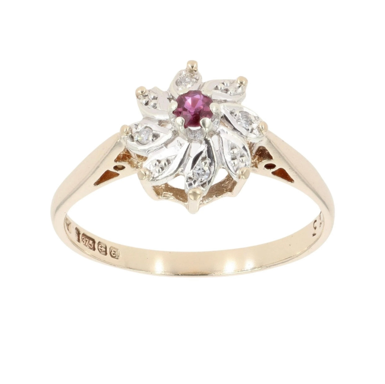 Vintage Gold Diamond and Ruby Ring - Size: Q