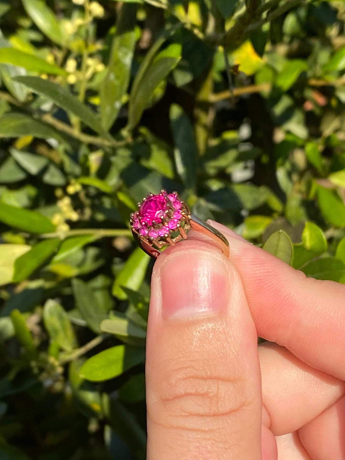 Ruby & Sapphire ring 9ct gold