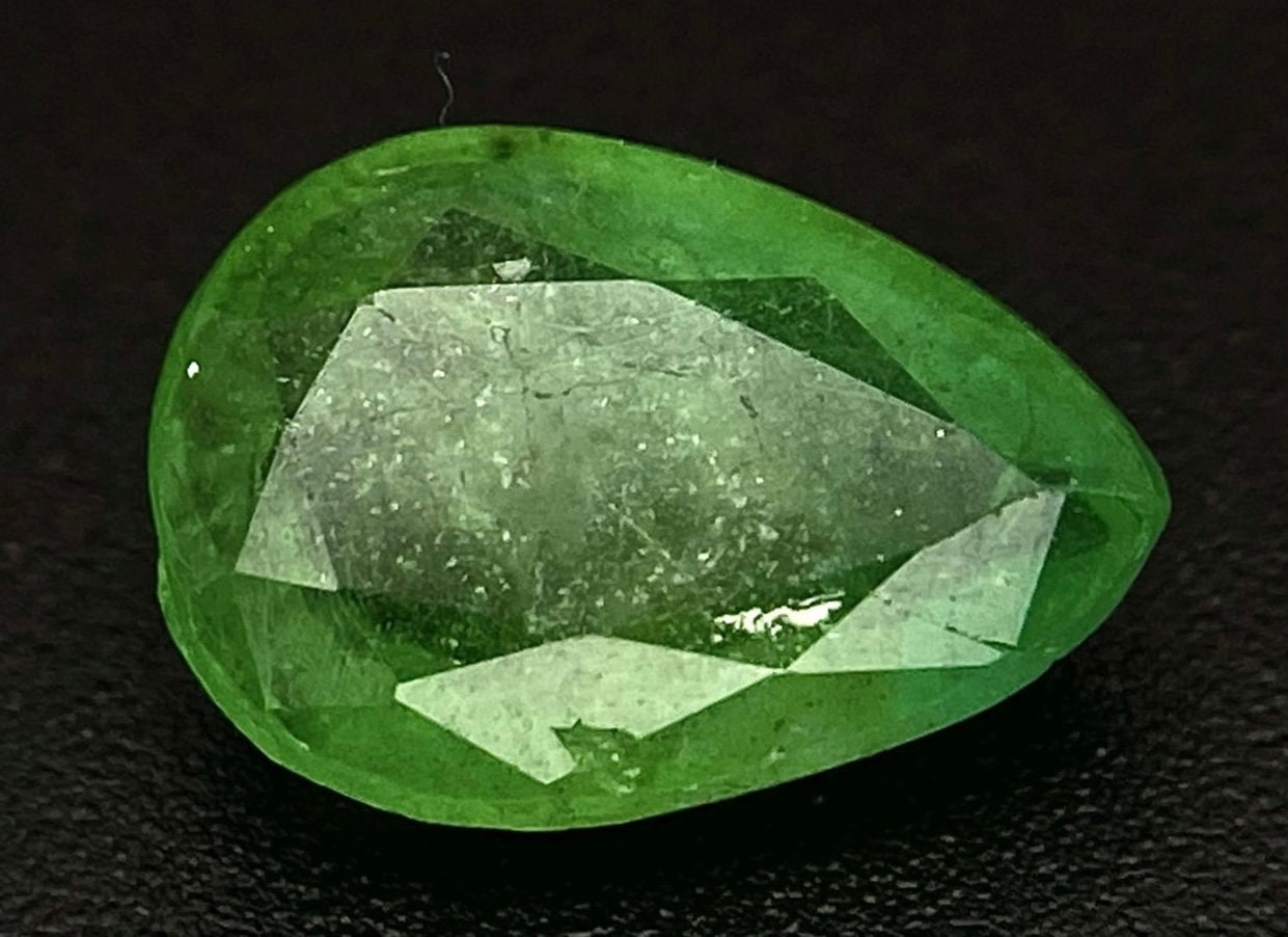 1.49ct Zambian Natural Emerald Pear Shape GFCO Swiss cert