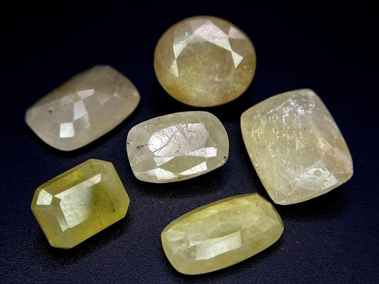 42ct 6 pcs Natural Yellow Sapphire Gemstones Mixed Shapes