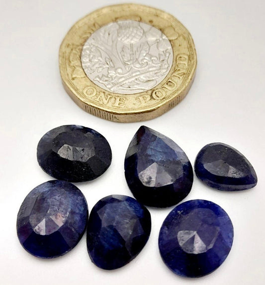 20.8ct 6pcs Natural Blue Sapphire Mixed Shape