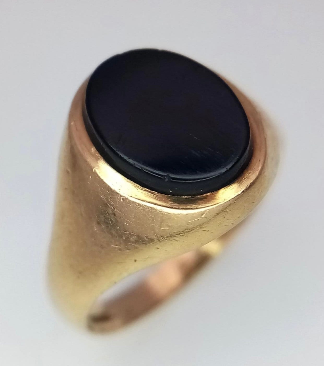 Gold with Black Onyx Signet Ring Size K