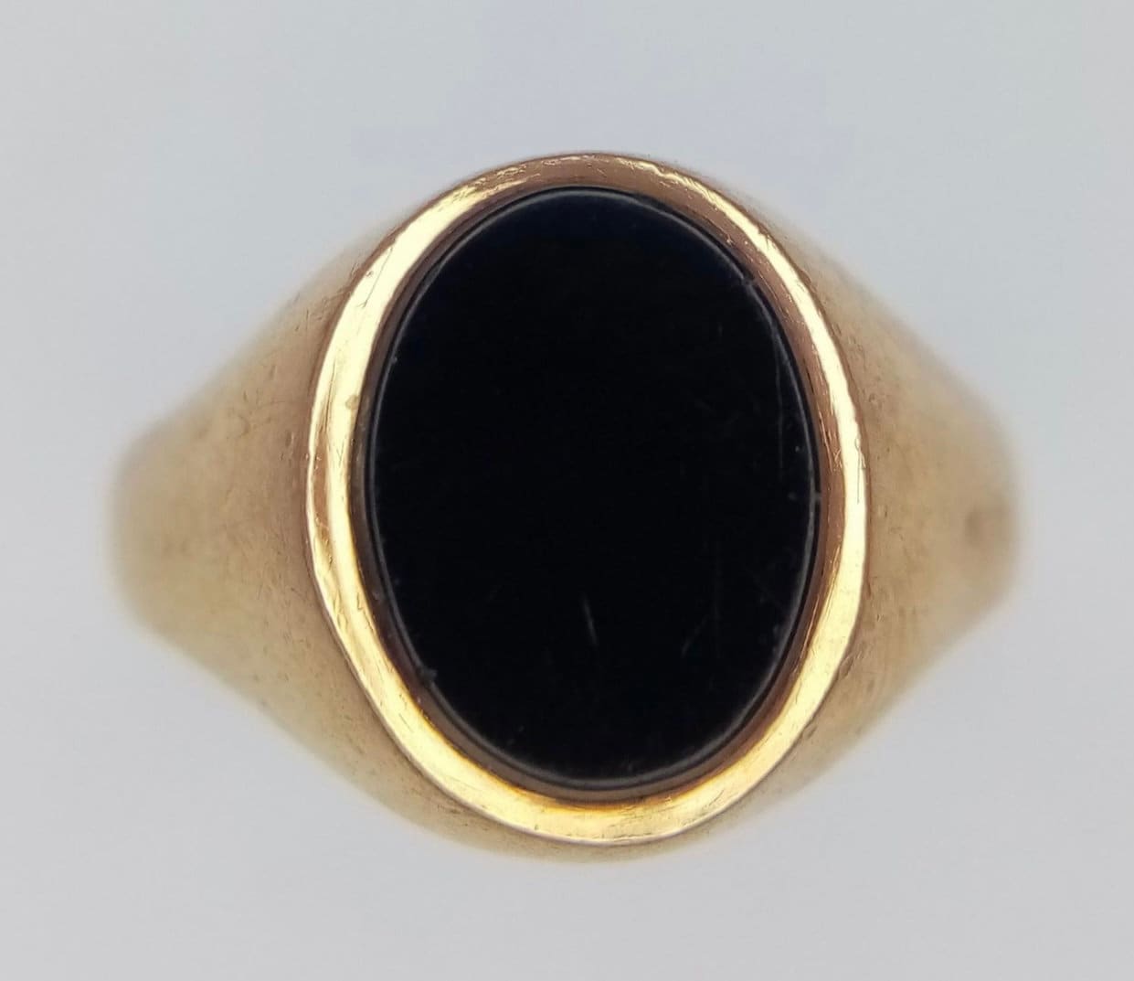 Gold with Black Onyx Signet Ring Size K