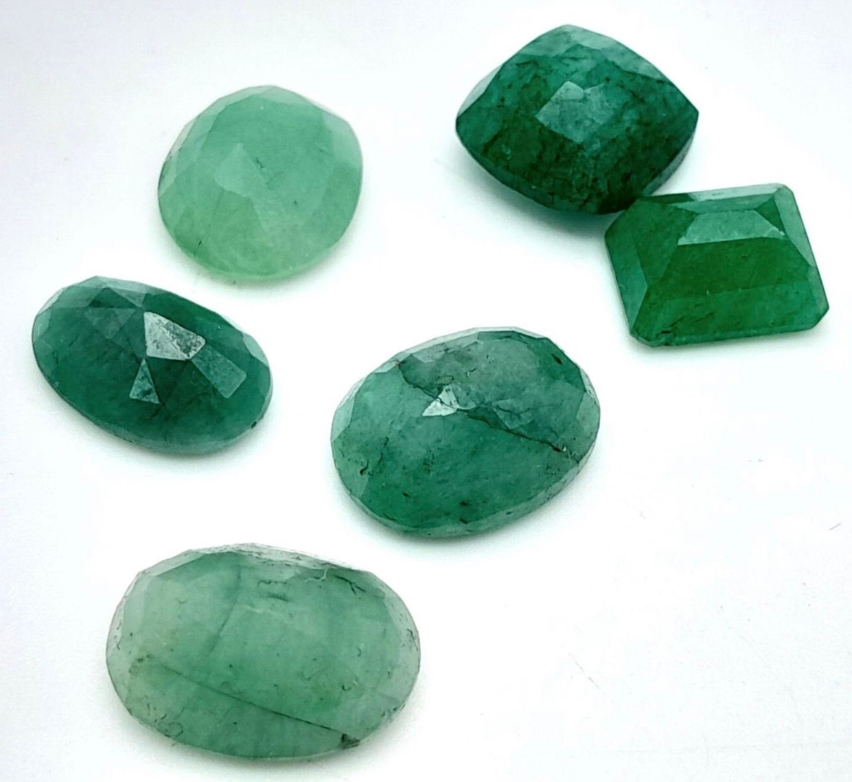 37.40ct 6 pcs Natural Emerald Mixed Shape