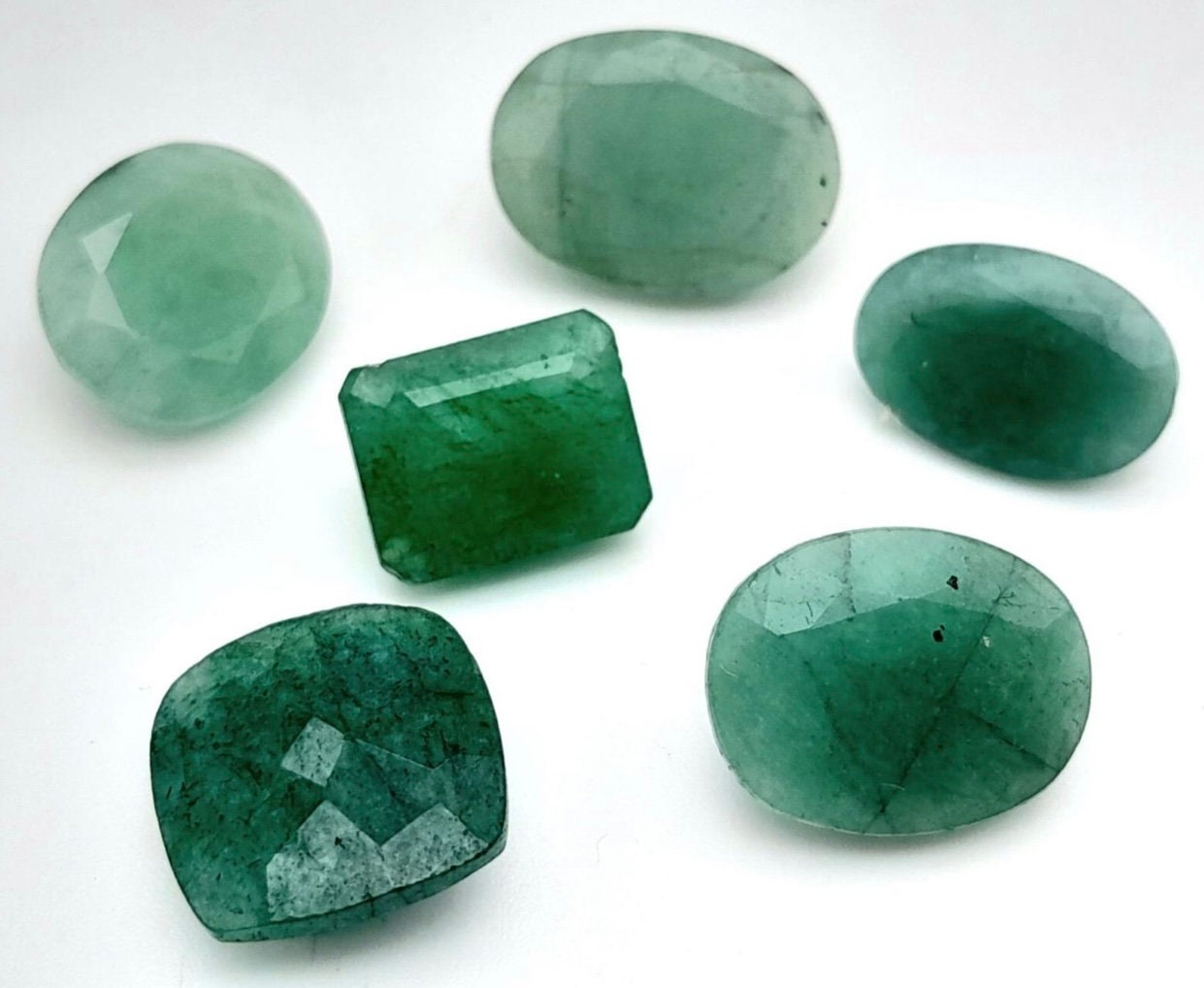 37.40ct 6 pcs Natural Emerald Mixed Shape