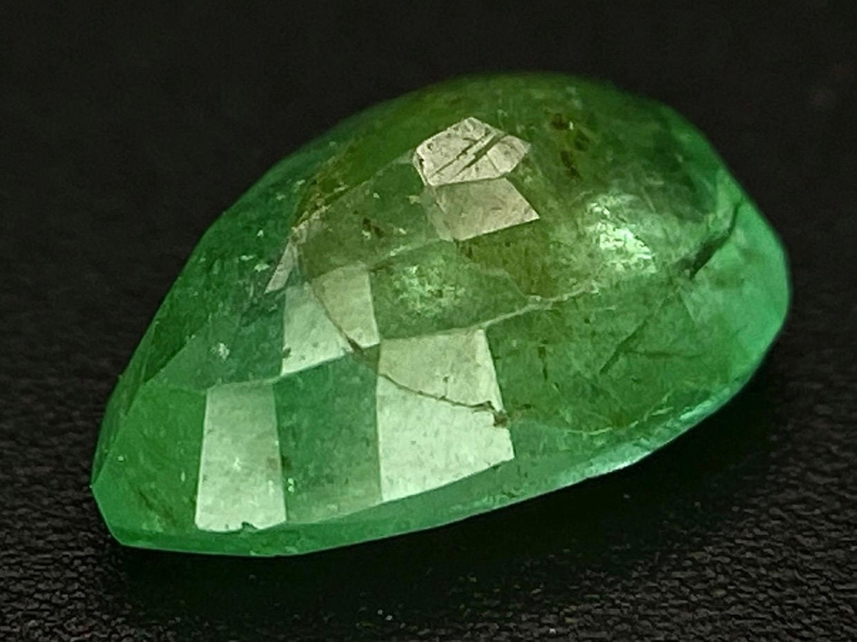 1.49ct Zambian Natural Emerald Pear Shape GFCO Swiss cert