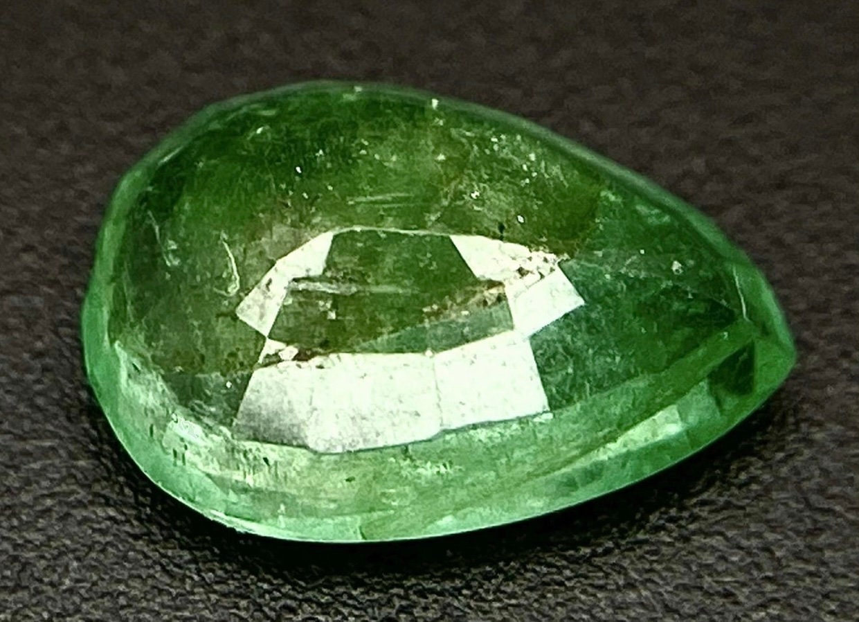 1.49ct Zambian Natural Emerald Pear Shape GFCO Swiss cert